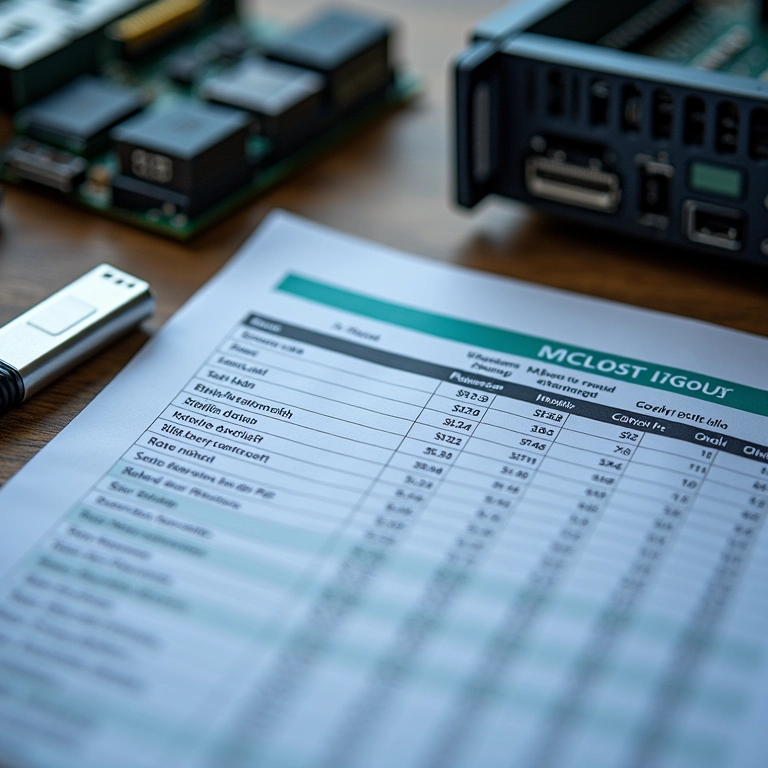 Análise de custo de componentes de PC modular mostrando planilha com detalhamento de preços.