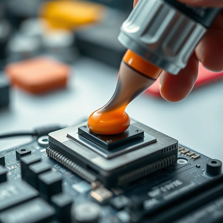 Aplicação de pasta térmica na CPU.