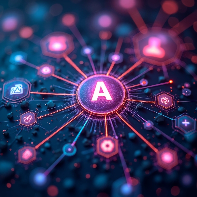 Aplicações e potencial do AT Protocol representados por ícones.