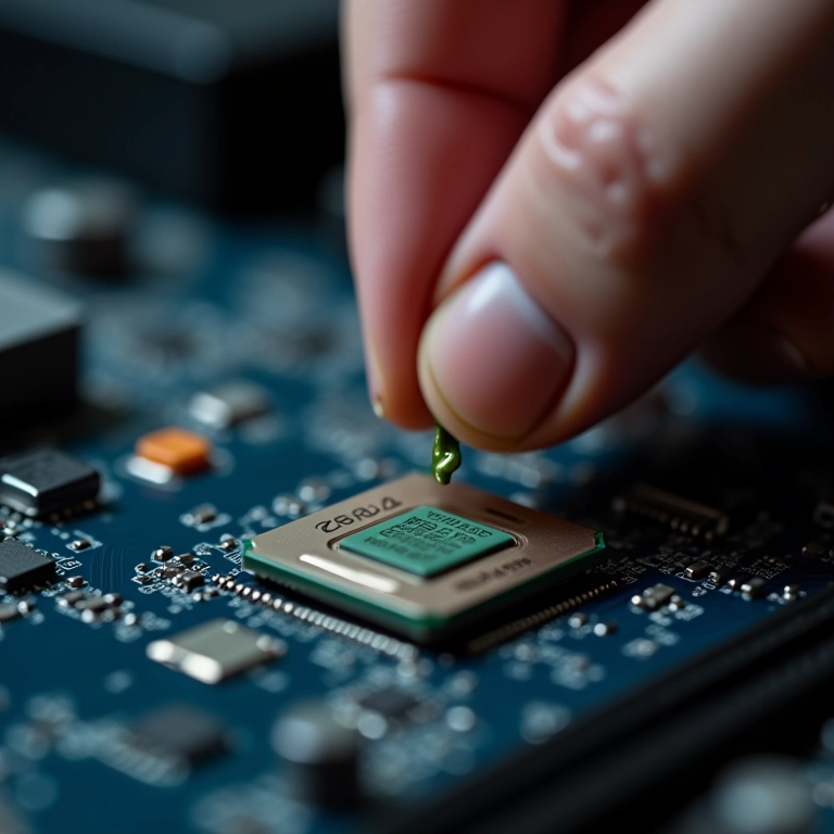 Aplicando a quantidade certa de pasta térmica.