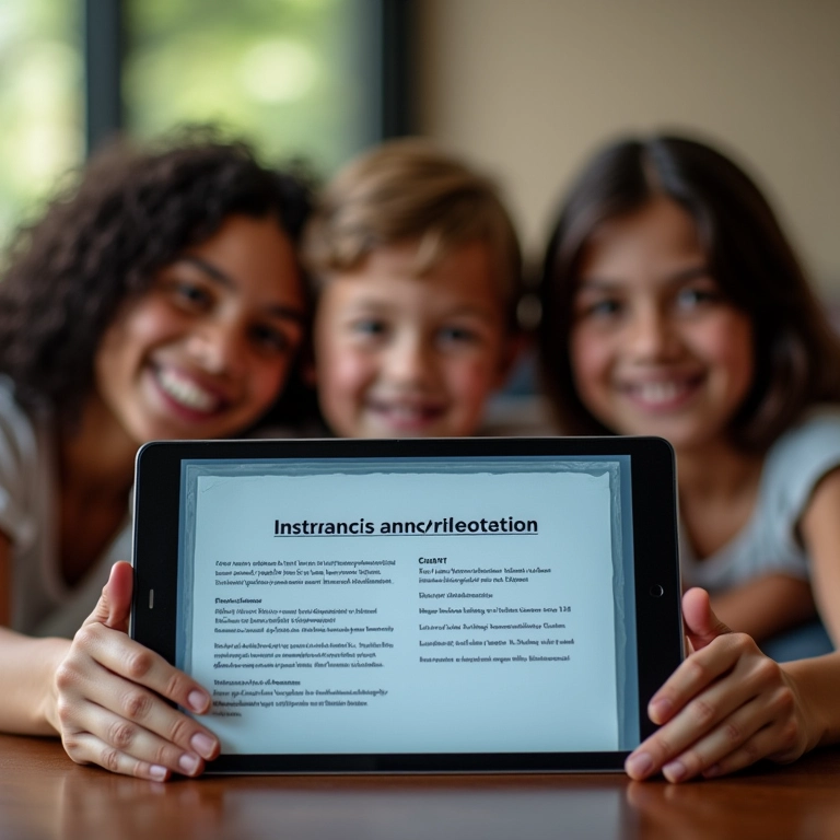 Apólice de seguro contra fraudes online exibida em um tablet.