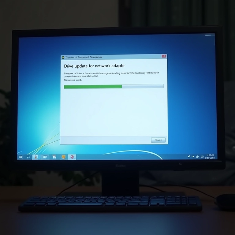 Atualizando drivers da placa de rede no computador.