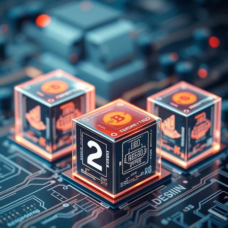 Blocos digitais diminuindo até um bloco zero, representando a recompensa zerada.