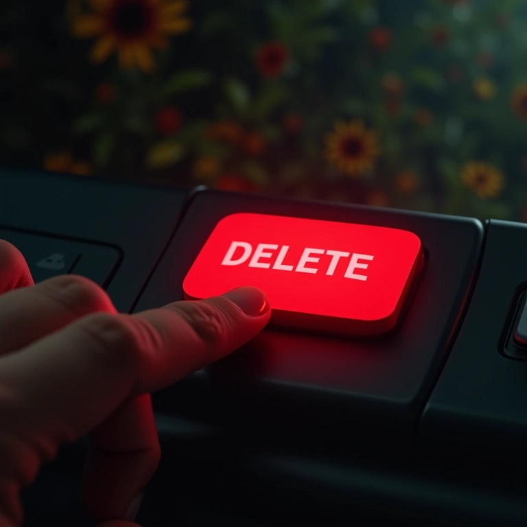 Botão 'Excluir' sendo pressionado em um dispositivo.