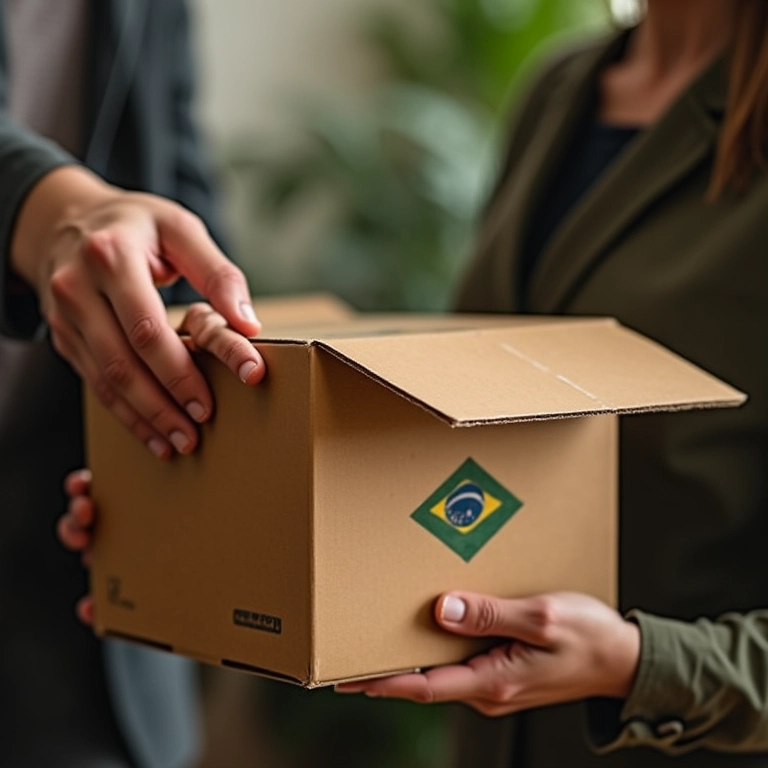 Brasileiro recebendo caixa vazia