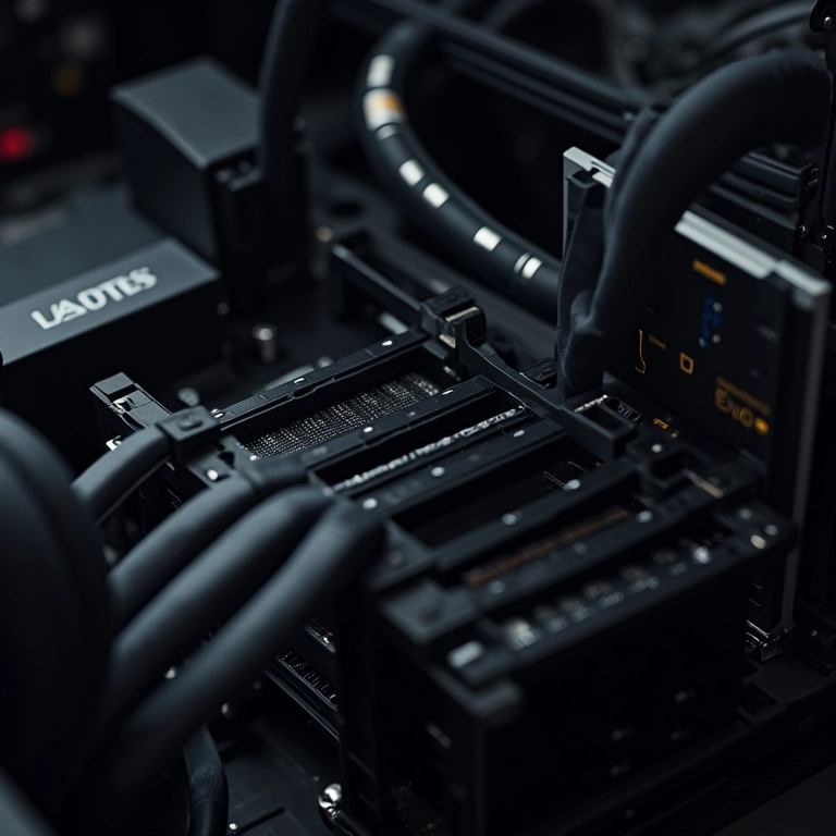 Cabos internos de um PC organizados para melhor ventilação.