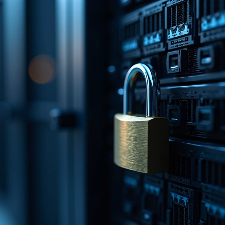 Cadeado em um servidor simbolizando um fork de repositório privado.