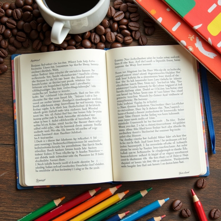 Caderno aberto mostrando conteúdo de alta qualidade.