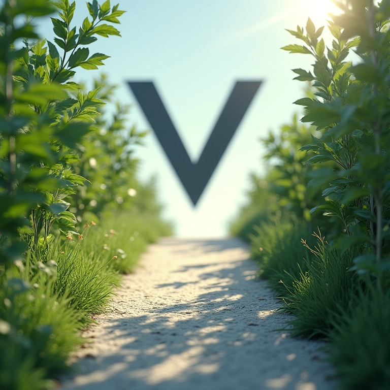 Caminho fácil levando ao logo da linguagem V.