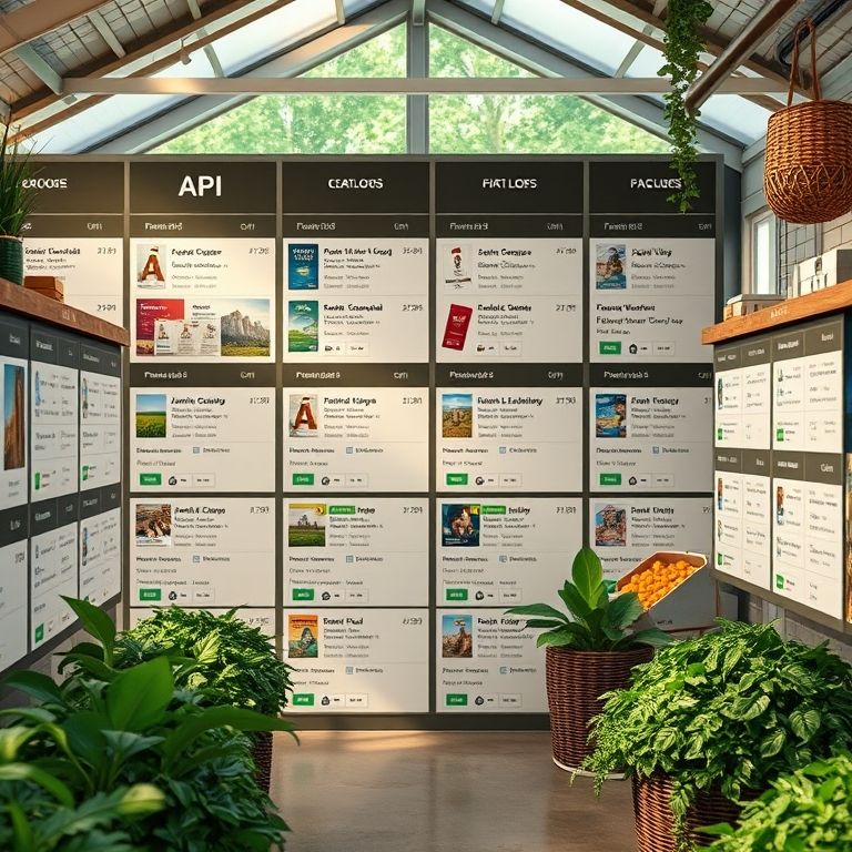 Catálogo de APIs organizado em um marketplace.