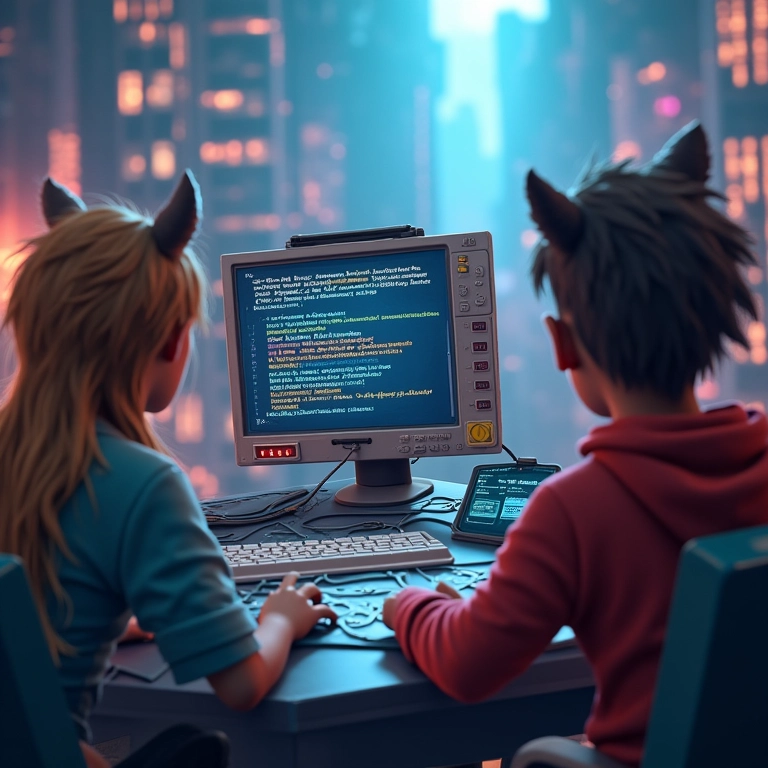 Cena de gameplay do CodeCombat, personagens de fantasia programando em um ambiente de jogo.