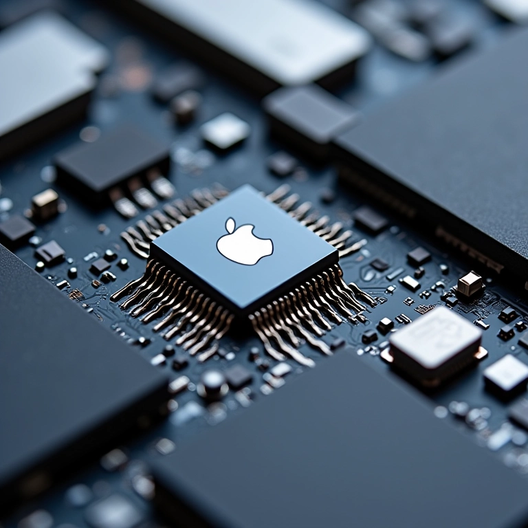 Chip Apple Silicon M2 dentro de um MacBook Pro.