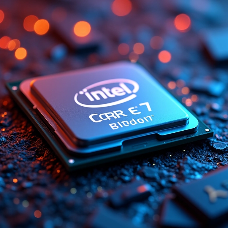Close-up do processador Intel Core i7 de última geração.