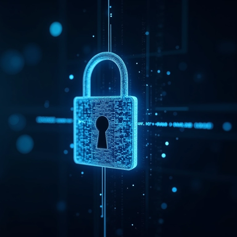 Código aberto se integrando em fechadura digital, representando a segurança do Bitwarden.