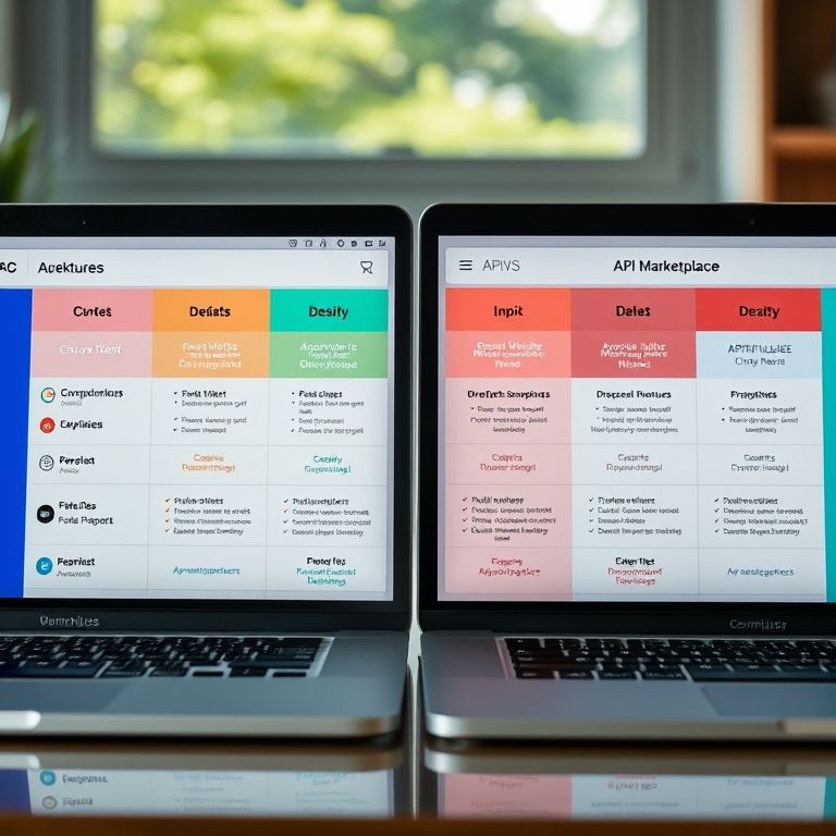 Comparativo de diferentes plataformas de API Marketplace.