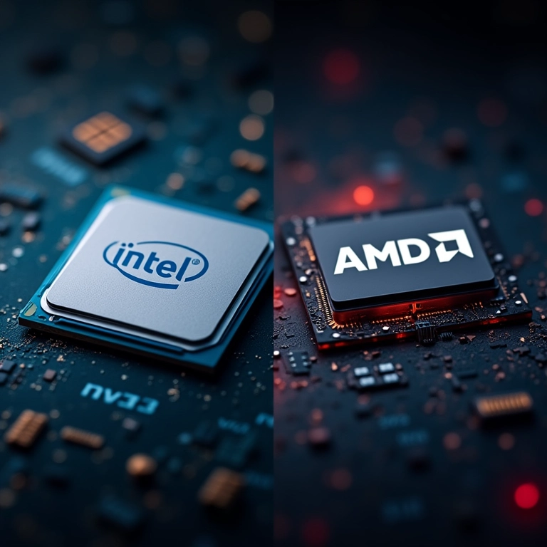 Comparativo entre processadores Intel e AMD para edição de áudio e vídeo.