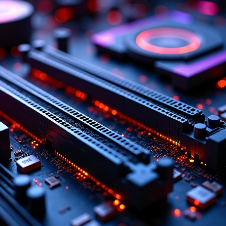 Comparativo visual entre slots de RAM e SSD em placa-mãe, destacando a importância no upgrade do PC.