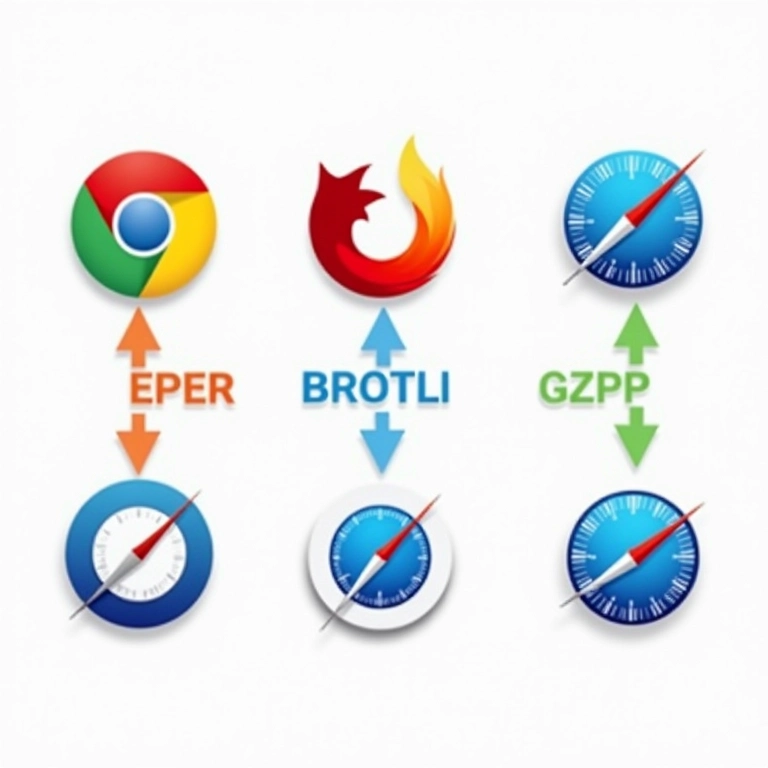 Compatibilidade de navegadores com Brotli e Gzip.