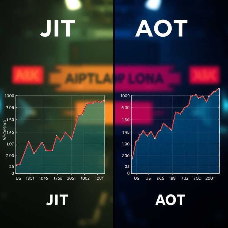 Compilação JIT vs AOT: gráficos de desempenho comparados.