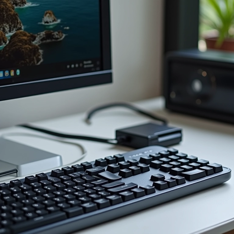 Conectividade Bluetooth e receptor USB para teclados mecânicos sem fio.