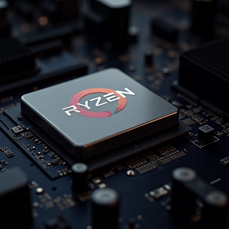 CPU AMD Ryzen com sistema de resfriamento.