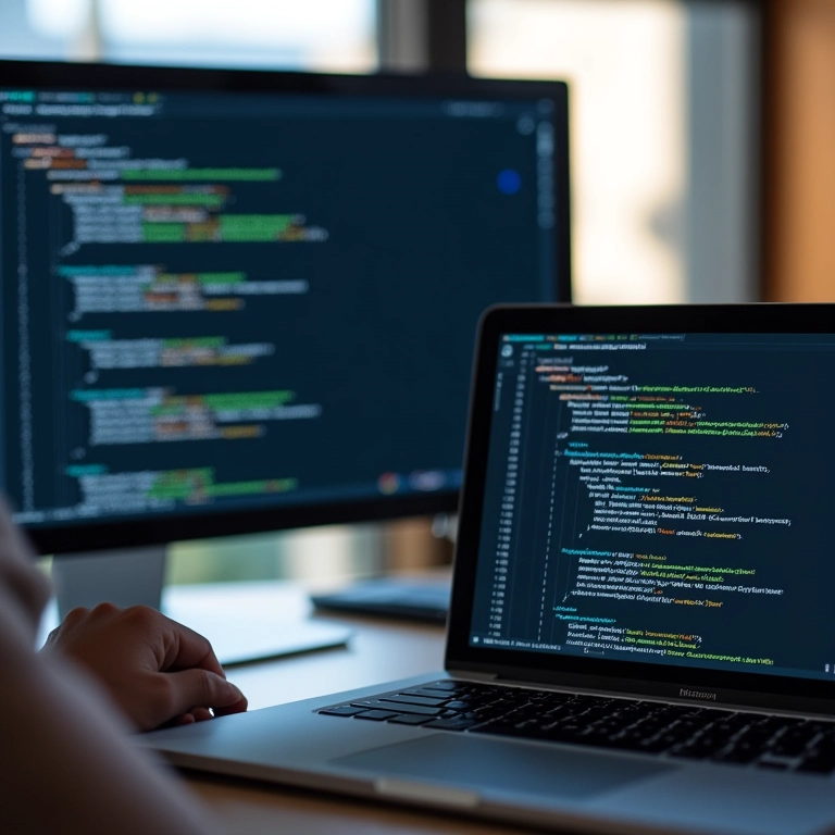 Desenvolvedor codificando em C# com .NET para app NET MAUI.
