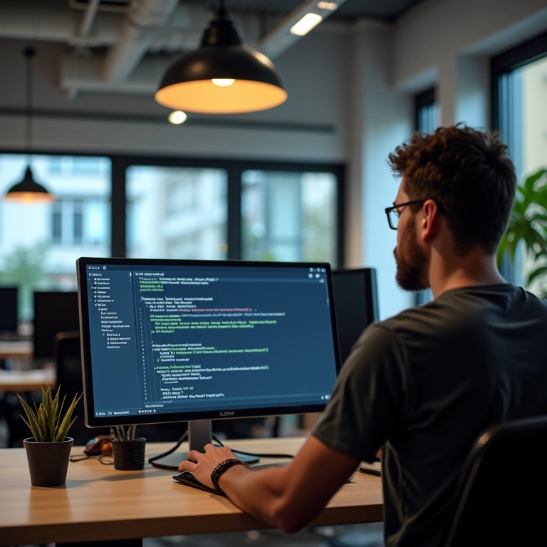 Desenvolvedor criando um formulário dinâmico em Vue.js.