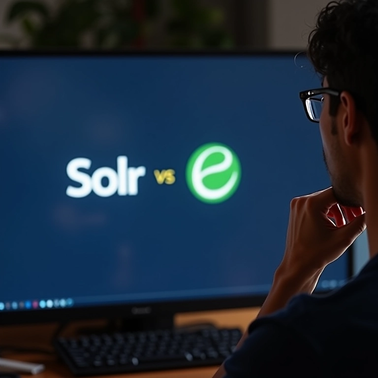 Desenvolvedor escolhendo entre Solr e Elasticsearch.