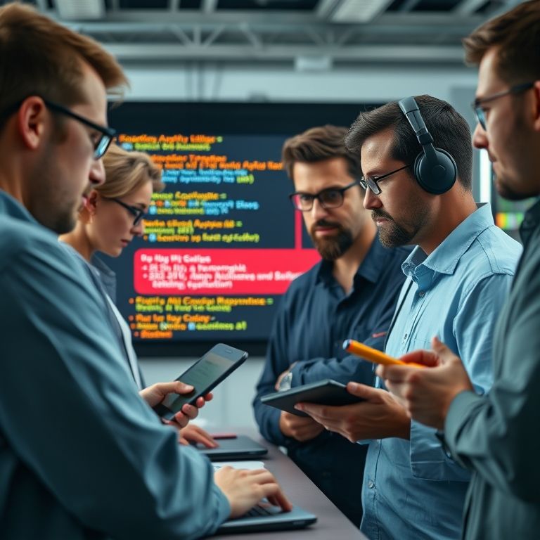 Desenvolvedores diversos reportando bugs em uma plataforma de software.