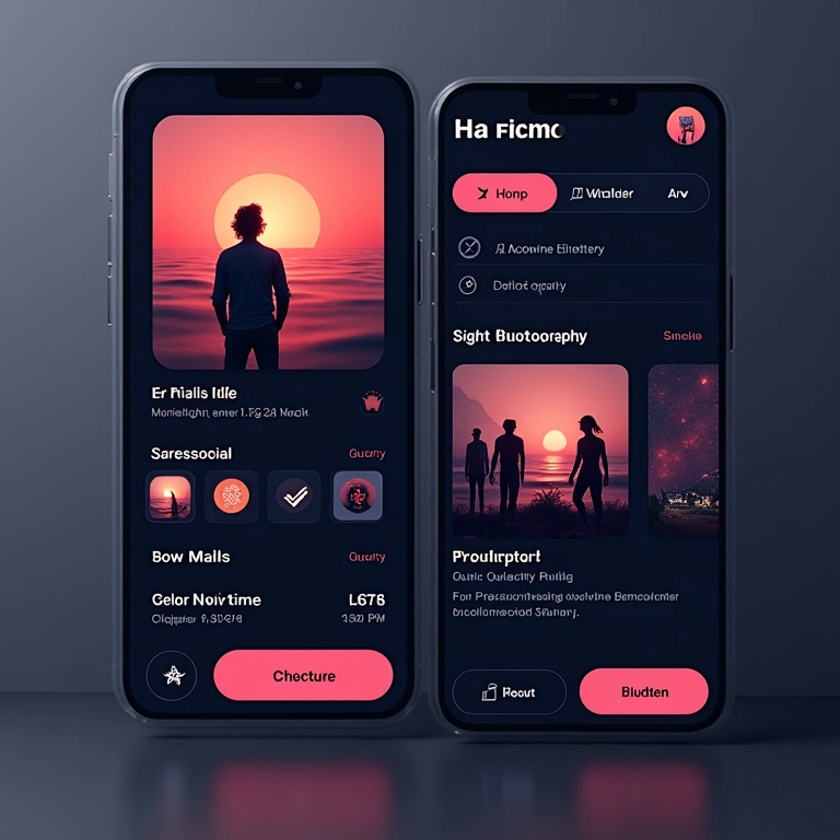 Design de UI mostrando combinações de cores de alto contraste.