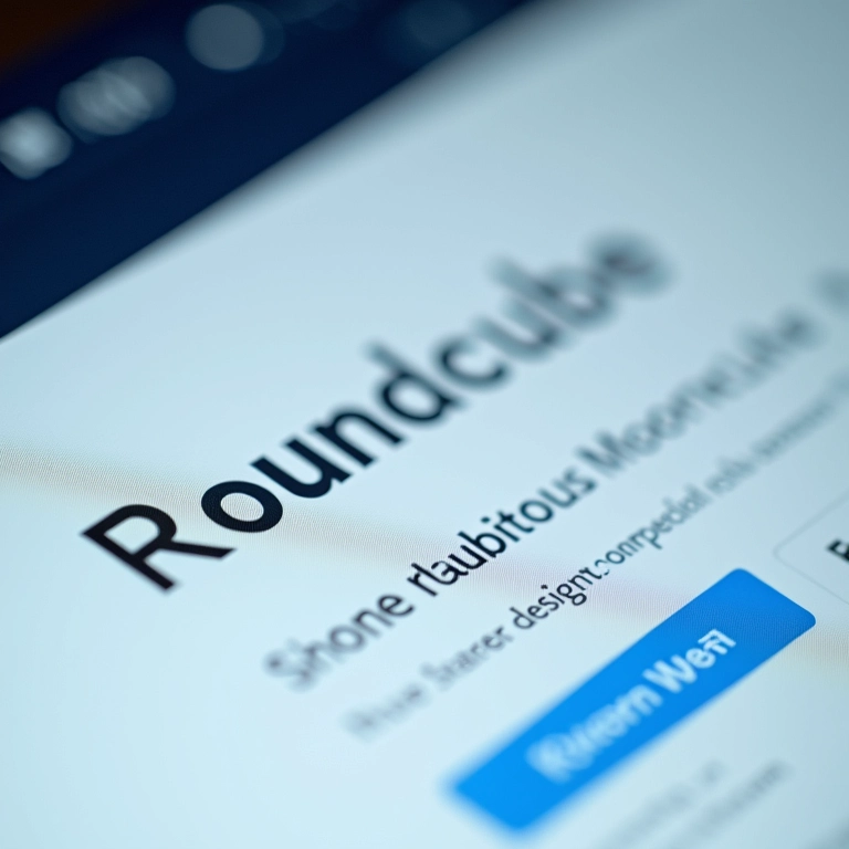 Design moderno e simples da interface do Roundcube.