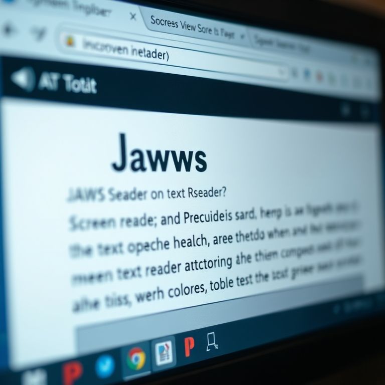 Detalhe da interface do leitor de tela JAWS, com foco na função de conversão de texto em voz.