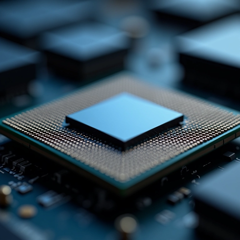 Detalhe da memória cache de um processador.