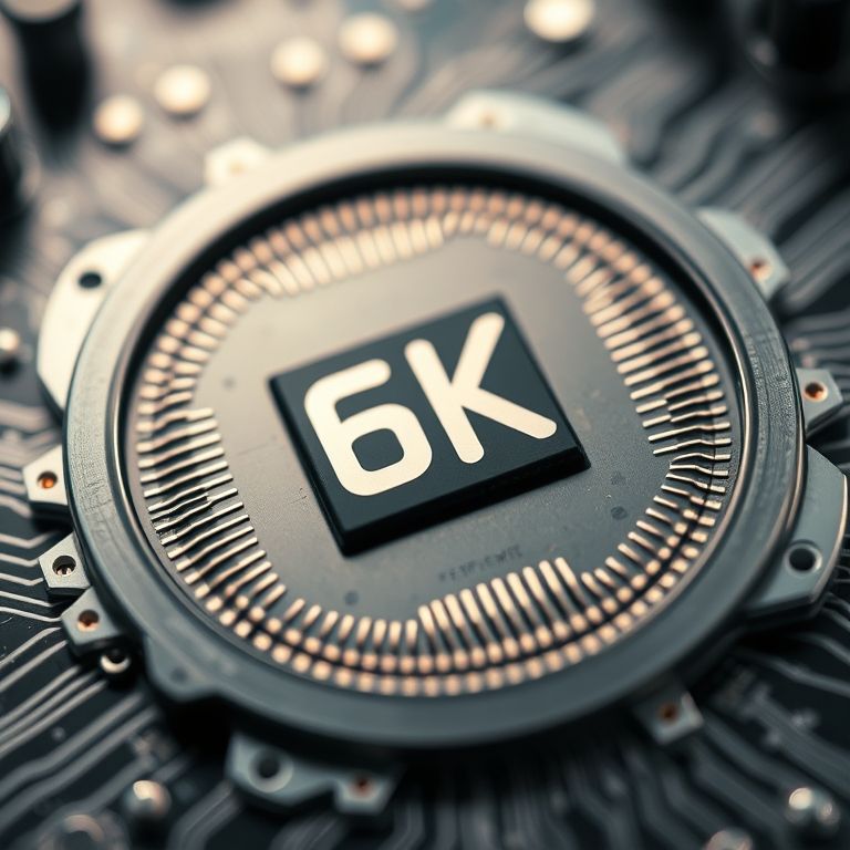 Detalhe de um processador mostrando núcleos e threads.