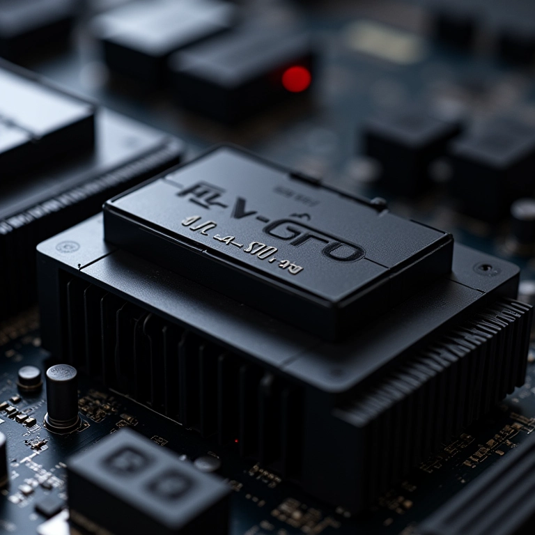 Detalhe do VRM de uma placa mãe moderna, mostrando fases de energia e componentes eletrônicos.