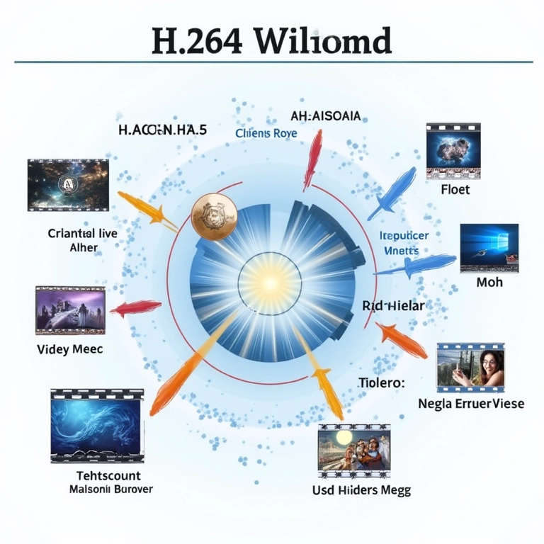 Diagrama visual do codec H.264 (AVC).