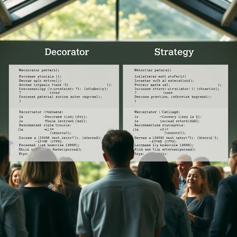 Diferenças entre os padrões Decorator e Strategy.