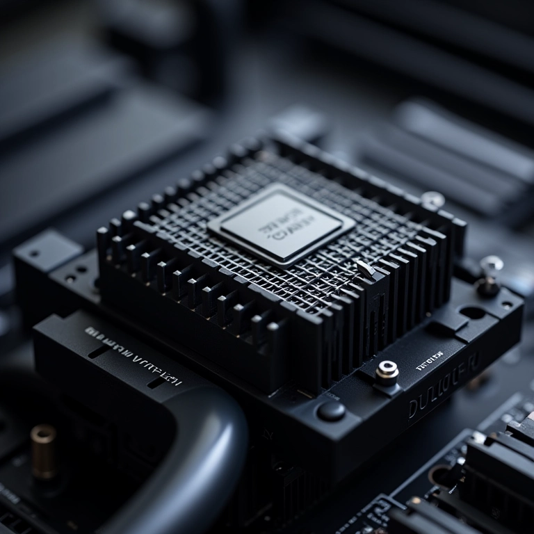 Dissipador de calor de alta performance resfriando um processador.