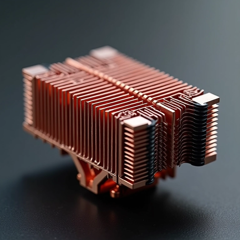 Dissipador híbrido: cobre e alumínio para melhor desempenho.