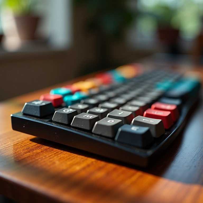 Diversos tipos de switches de teclado mecânico em close-up.