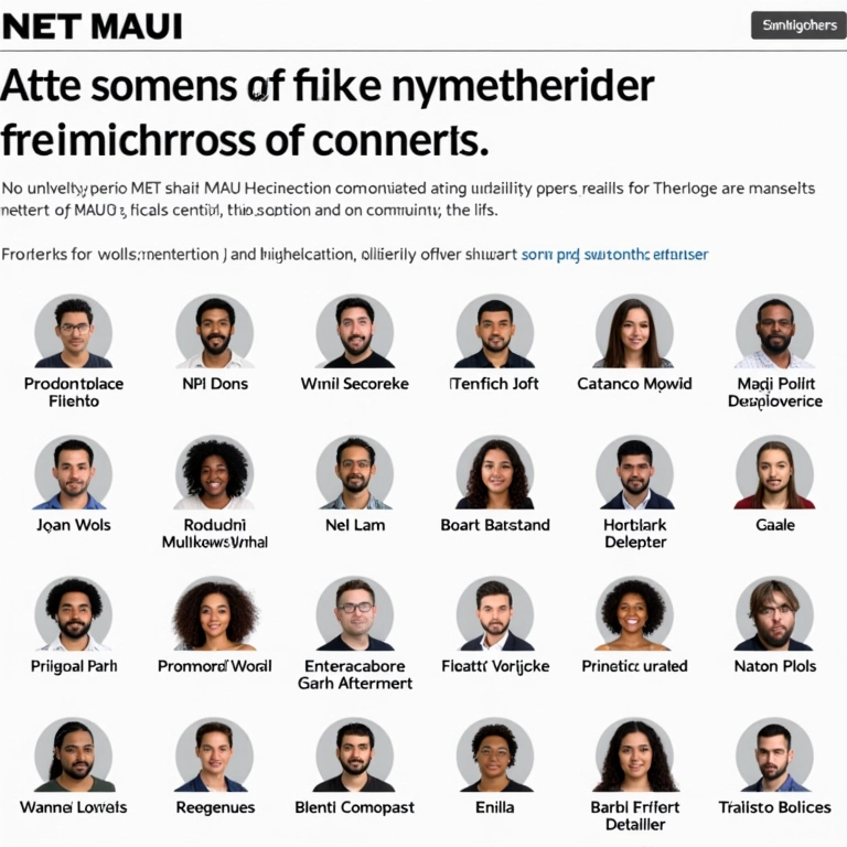 Documentação e fórum da comunidade NET MAUI mostrando suporte ativo.