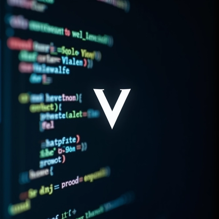 Editor de código mostrando a sintaxe da linguagem V.