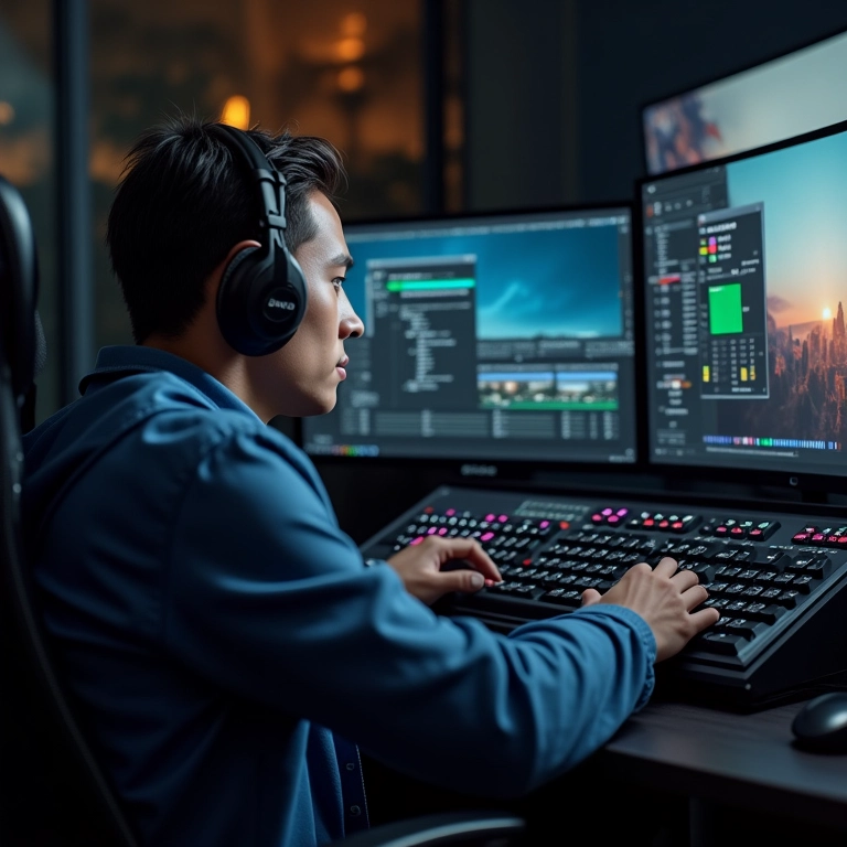 Editor de vídeo com placa de vídeo dedicada instalada.