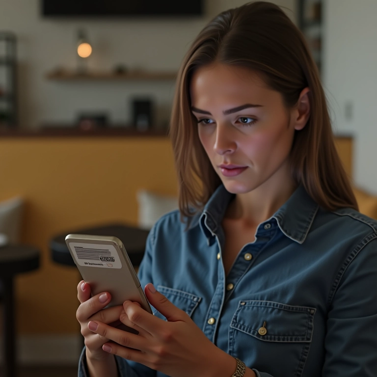 Email suspeito com link de phishing em um smartphone.