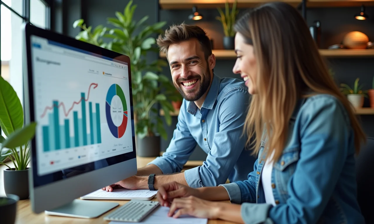 Equipe brasileira analisando dados de vendas.