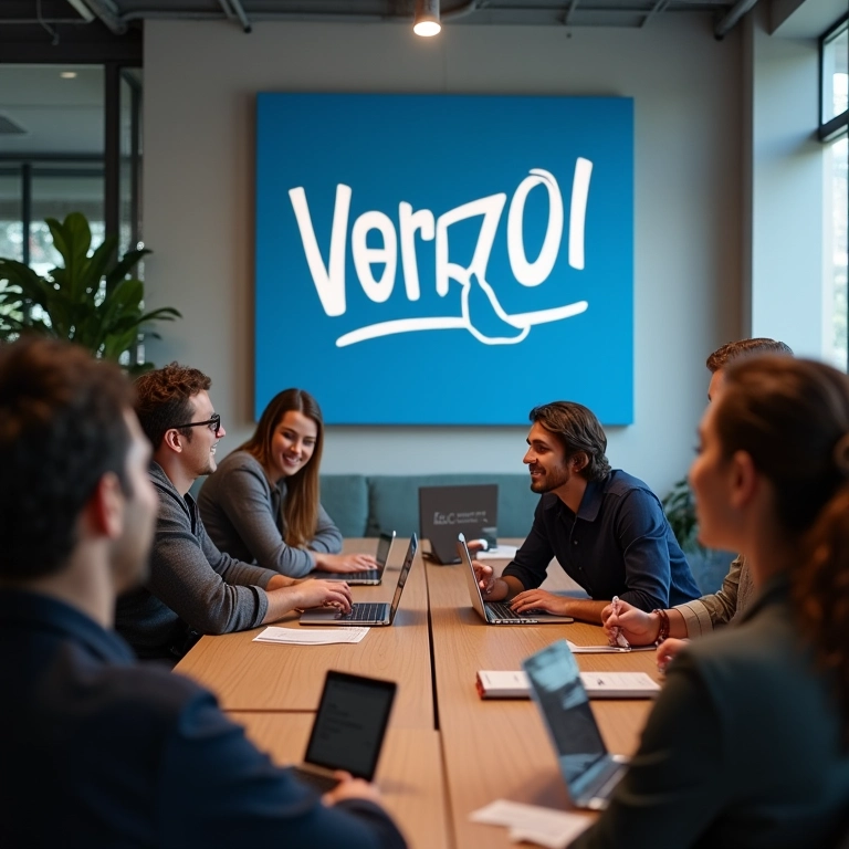 Equipe comemora implantação Next.js bem-sucedida com Vercel em escritório moderno brasileiro.