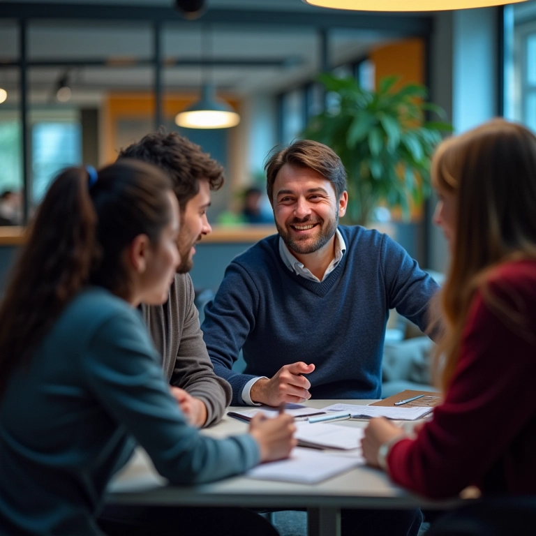 Equipe diversa trabalhando em gerenciamento de infraestrutura de nuvem com OpenShift.