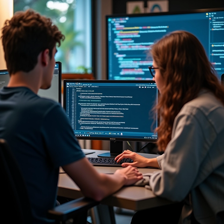 Equipe diversa trabalhando em implantação de aplicação Next.js com SSR em espaço de coworking vibrante.