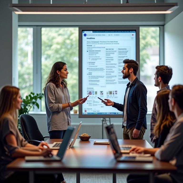 Equipe usando Trello para gerenciamento Kanban.
