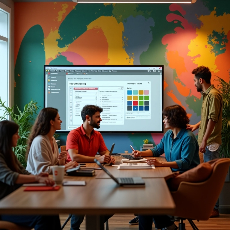 Equipe utilizando Asana para gestão flexível de projetos.